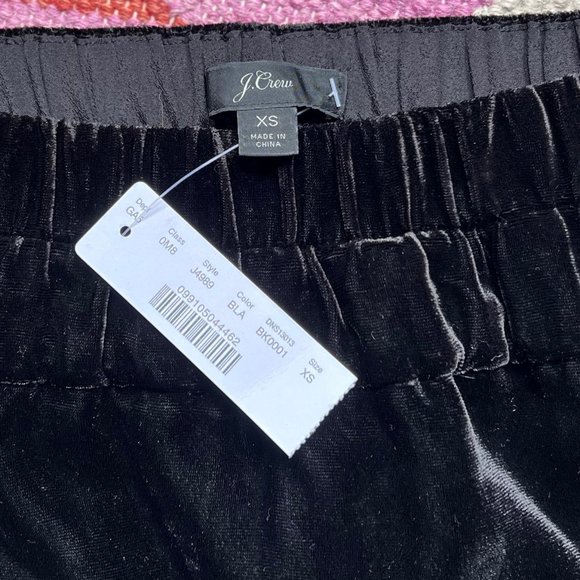 BNWT J Crew Black Velvet Midi Skirt with Elastic Waist - Picture 4 of 5